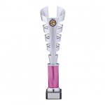 19" SILVER AND PINK TROPHY