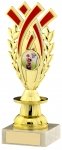 7.5" GOLD AND RED TROPHY