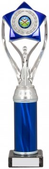 12Inch SILVER/BLUE TUBE TROPHY S136B