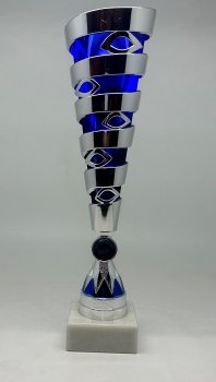 14Inch SILVER/BLUE TROPHY