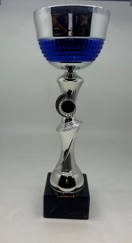 15Inch SILVER/BLUE TROPHY