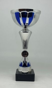 9Inch SILVER/BLUE TROPHY