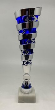 12Inch SILVER/BLUE TROPHY