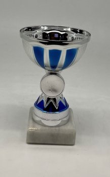 4Inch SILVER/BLUE TROPHY