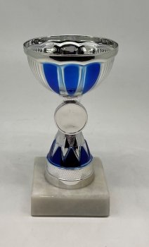 5Inch SILVER/BLUE TROPHY