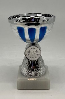 4Inch SILVER/BLUE TROPHY