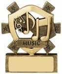 3 1/8"MUSIC MINI SHIELD AWARD