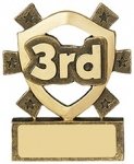 3 1/8"3RD MINI SHIELD AWARD