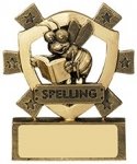 3 1/8"SPELLING MINI SHIELD AWARD